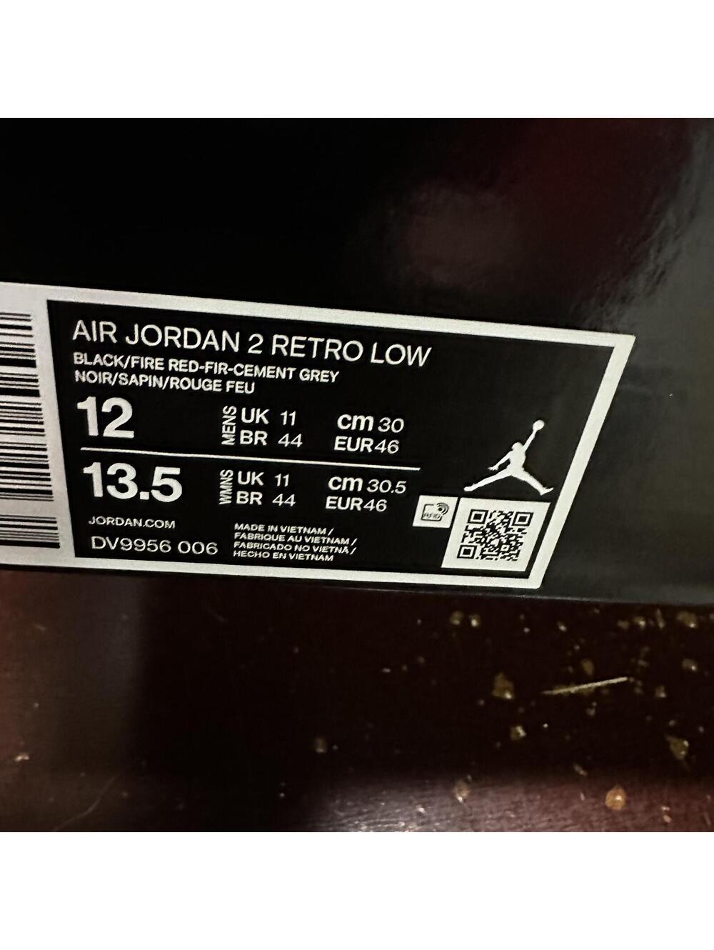 Nike Air Jordan2 Retro Low Mens Size 12 Sneakers 'Christmas' DV9956-006 NIB - Picture 6 of 6